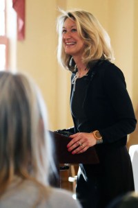 Schwarz, reading from her latest novel "The Edge of the Earth." Photo courtesy of Mount Mary University